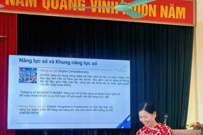 TRƯỜNG TIỂU HỌC NINH GIANG TỔ CHỨC LỚP BỒI DƯỠNG CÁN BỘ, GIÁO VIÊN VỀ PHÁT TRIỂN NĂNG LỰC SỐ VÀ GIÁO DỤC KỸ NĂNG CÔNG DÂN SỐ CHO HỌC SINH